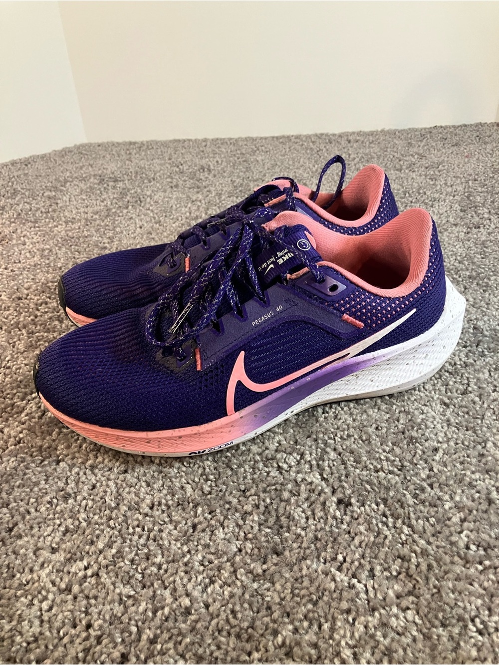 Nike Air Zoom Pegasus 40 Purple Pink FQ8769-547 Womens Running Shoes Size 6.5